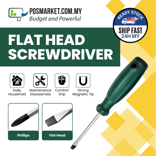 Heavy duty flat on sale head screwdriver